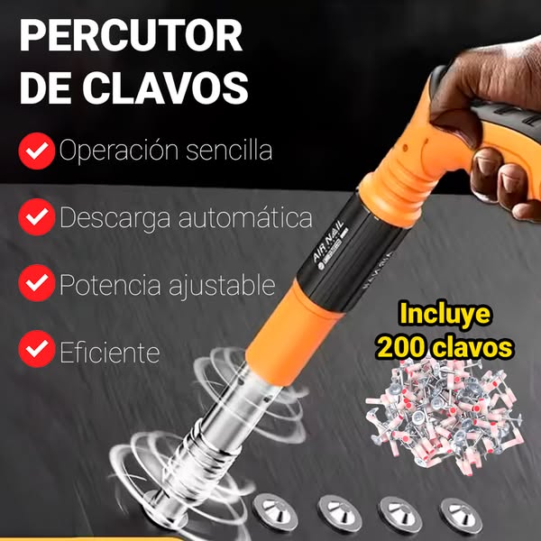 Pistola Remachadora de Clavos + Estuche con Guantes+Gafas Protectoras+Clavos Regalo