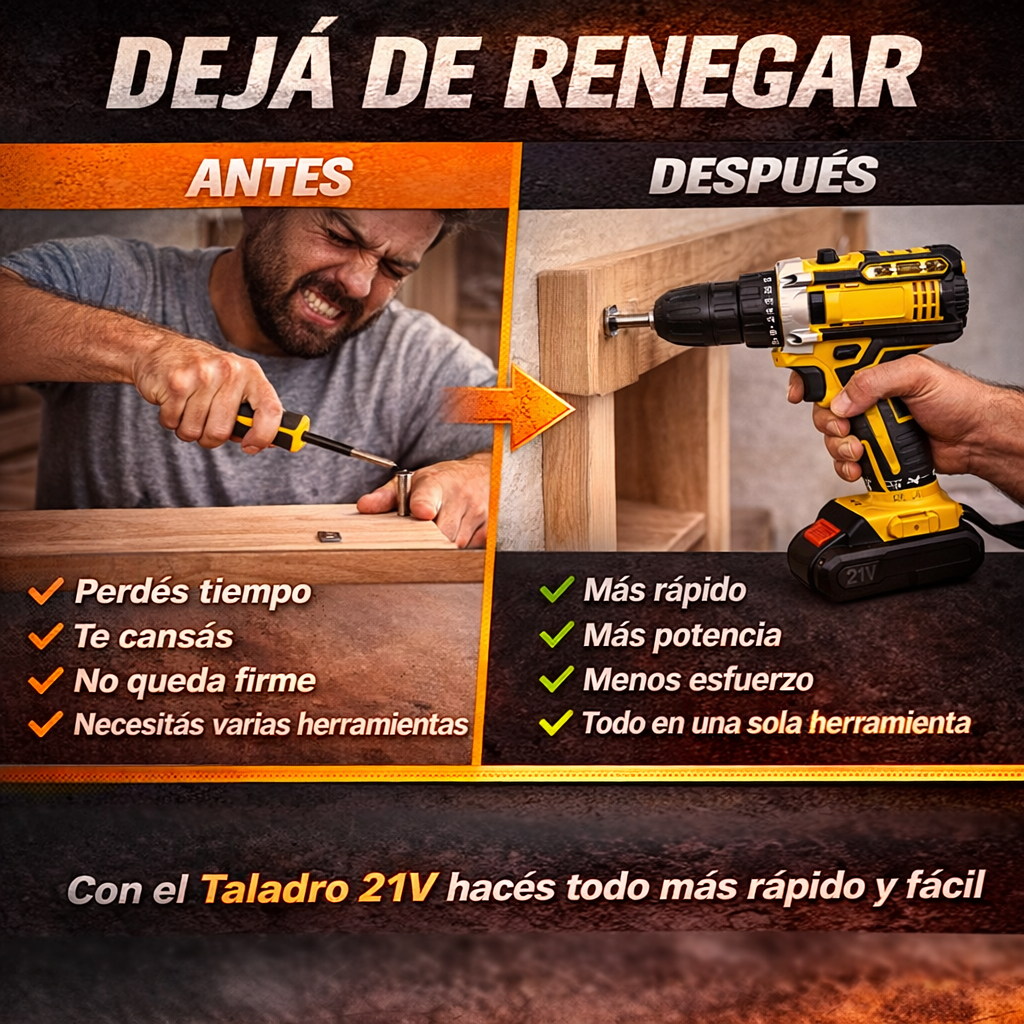 [PROMO] Taladro Inalambrico Industrial - 2 baterías + maletín + accesorios 🔥